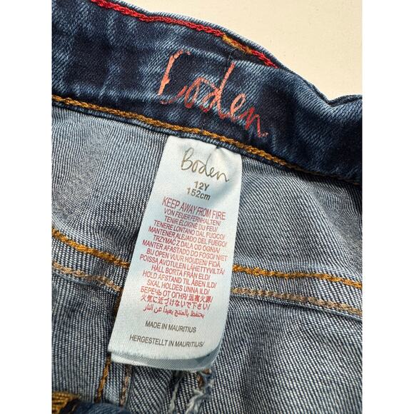 Boden Boys Straight Jeans 12Y Blue Denim Dark Wash 5-Pockets - Picture 5 of 8